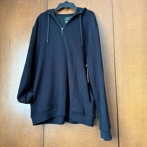 Stylus NWT Men’s Quarter Zip Black Hoody. Heavy Cold Weather Weight Lg Ret $80